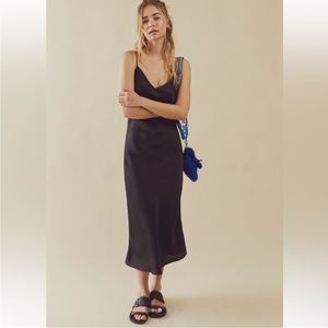 NEW with tags free people simply biased slip dress so pretty. Black. Small $60